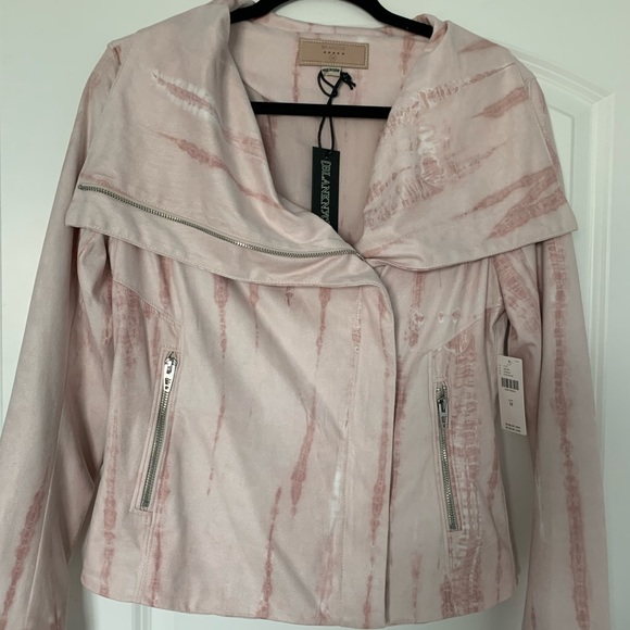 BLANKNYC Faux Suede pink waterfall jacket NWT from Anthropologie Size Medium - Picture 2 of 12